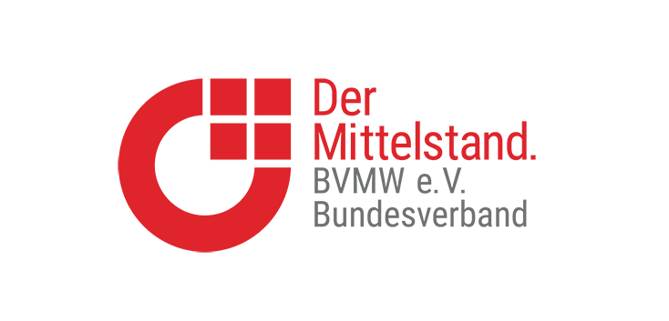BVMW Logo des Bundesverbands mittelständische Wirtschaft (BVMW) in Rot und Grau.